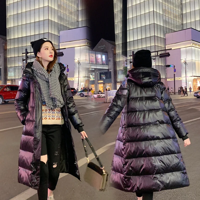 new style light and thin down jacket slim medium and long style over knee women coat Korean version fashion lady clothes