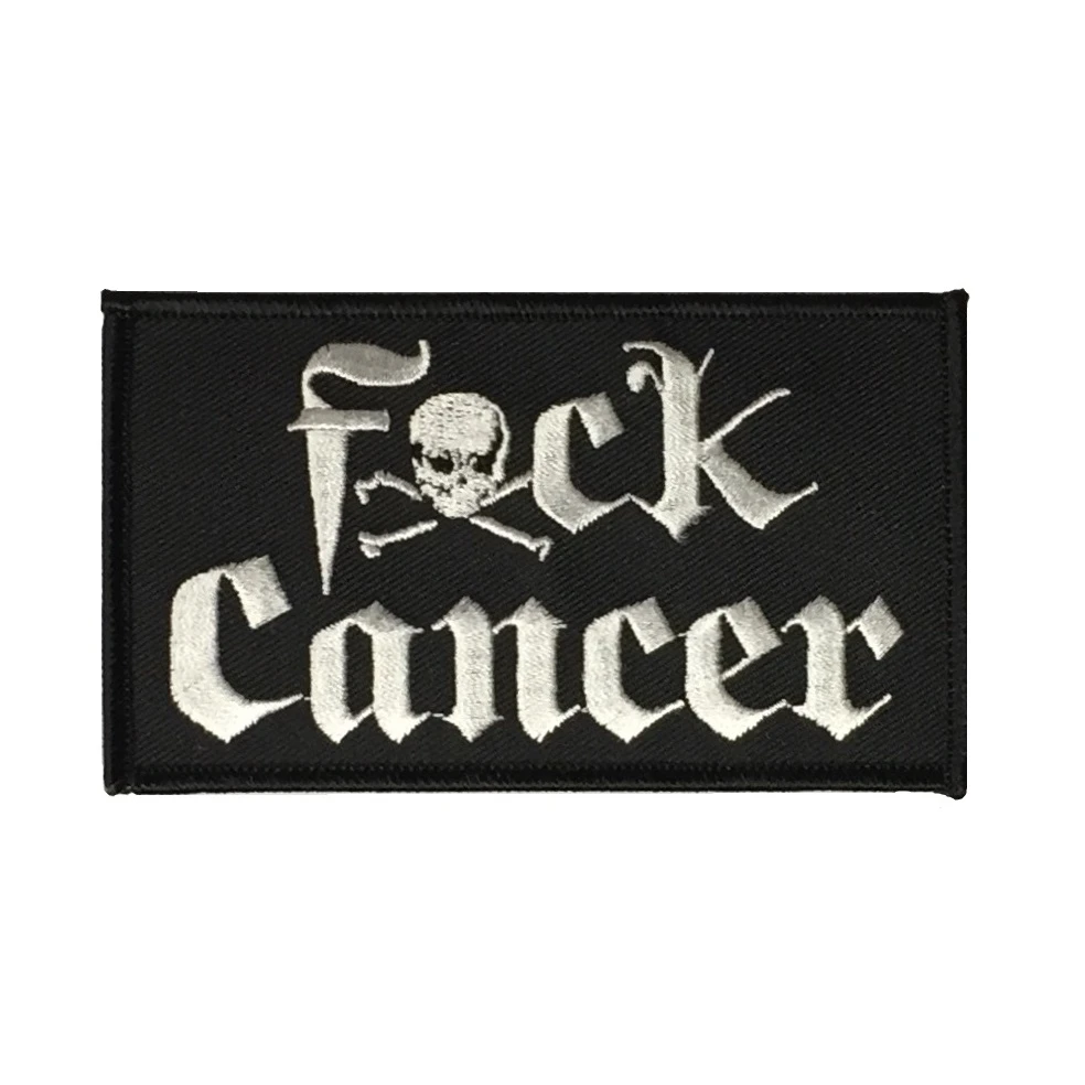 Custom Embroidery Patch F**K CANCER Embroidered Iron On Patches Badges Applique for Clothing Jeans Jackets | Дом и сад
