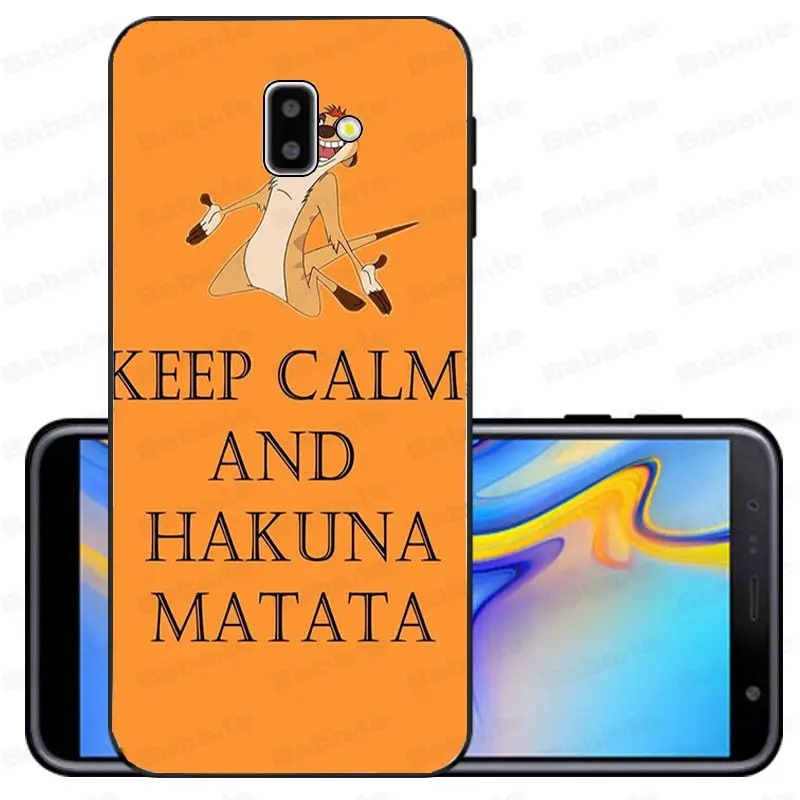 A10 Keep clam hakuna matata The Lion King Мягкий силиконовый чехол для телефона samsung Galaxy j6 plus A6 A8 A9 A10 A30 A50 - Цвет: A10