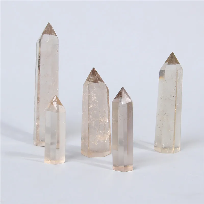 Métallique Revêtement Titane Natural Crystal Quartz Stick Spike Beads 7.5" Poli 