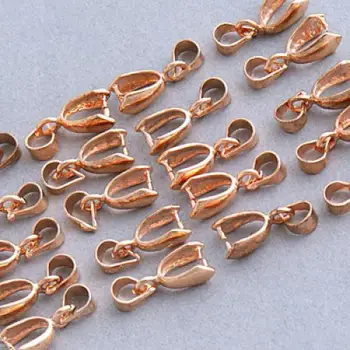 

Fashionable Rose gold color Pendant Pinch Bails 15mm For Jewelry Necklace Making DIY Pack of 100PCS