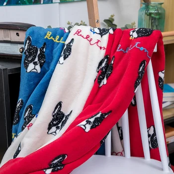 

Pet Cartoon Flannel Blanket Multifunctional Necessary Nap Blanket Quilt Pet Cats Dog Pug Head Throw Blanket Soft For Pets