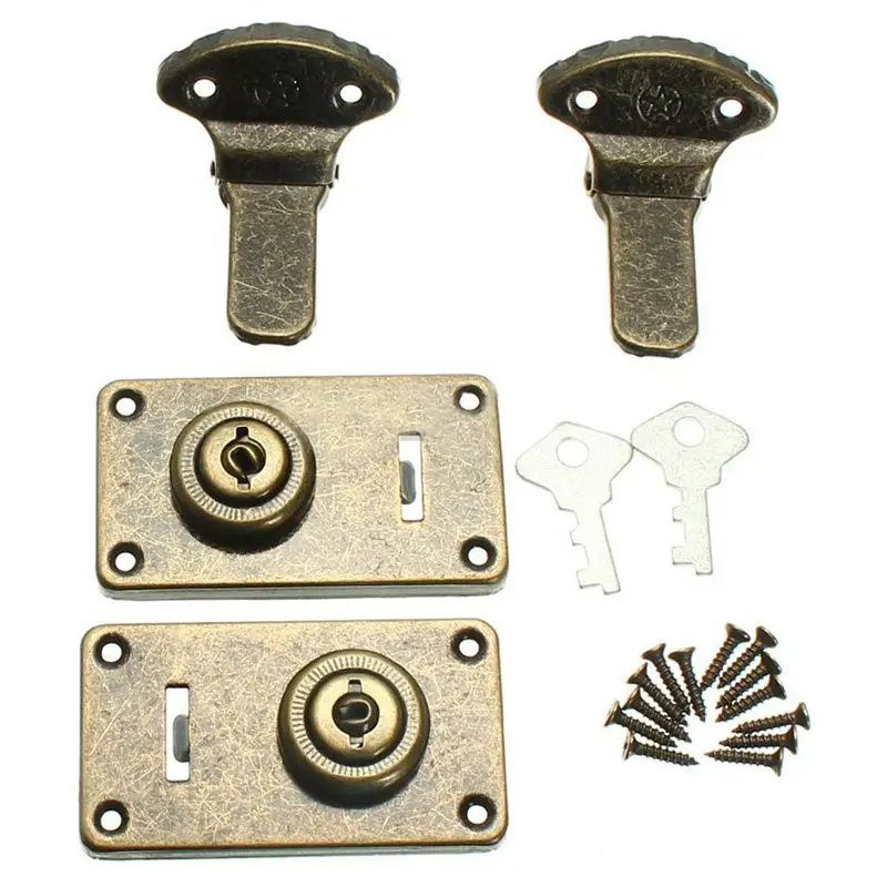 ABGZ-2pcs Железный Чехол для гитары защелки коробки пряжки с винтами и 1 ключи G-16
