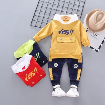 

Kids Clothes Hooded long-sleeved zipper jacket trousers sports suit 2 pieces Baby Boys Costume Children spring Boys Outfits