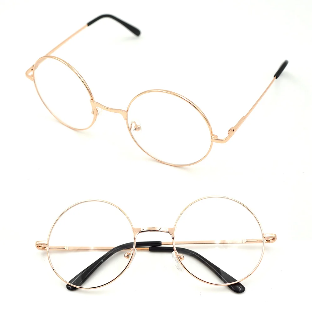 Gold Frame Детские винтажные Круглые Солнцезащитные очки женские мужские очки в стиле стимпанк градиентные линзы Модные Очки Хиппи оттенки Lennon Ozzy 030-263B - Цвет линз: Gold Frame