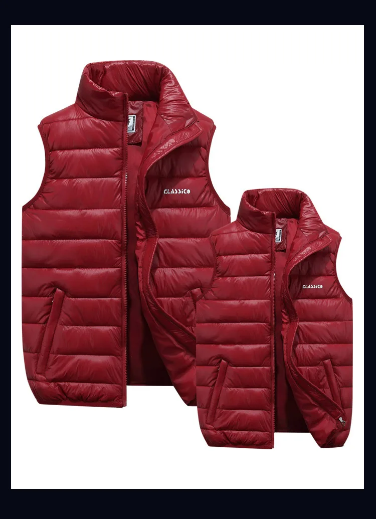 Autumn& Winter New Style Thick down Feather Cotton Vest Plus-sized Youth Men Waistcoat Coat Large Size Men's Casual