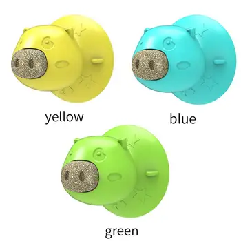 

Mint Kitten Toys Dental Cat Toy Catnip Ball Edible Kitty Toys Funny Multifunctional TPR Pig Head Shape Suction Cup Base
