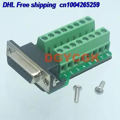 

DHL 50pcs DB15 D-SUB female SCREW RS232 15-pin port 2 row Terminal breakout PCB connector 22db