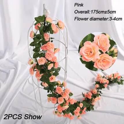 pink Xuanxiaotong 180 см 69 голова интенсивная роза искусственный цветок Виноградная лоза для наружных свадебных декораций осенний дом вечерние гирлянды Декор - Цвет: pink