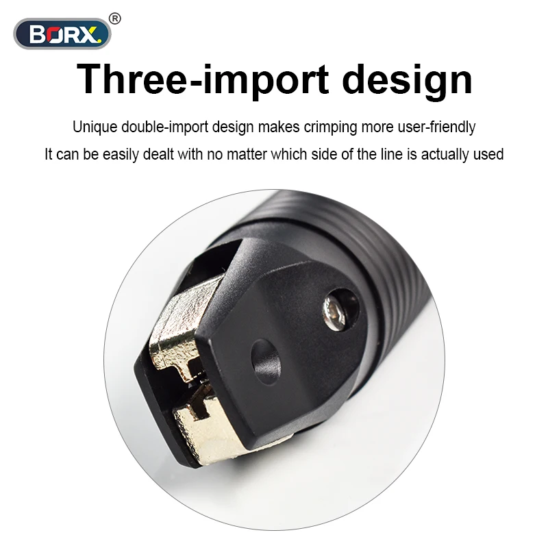 BORX 공압 터미널 압착 플라이어, 핸드헬드 공압 유압 가위 클램프, 0.14-2.5mm ² 케이블 터미널 압착