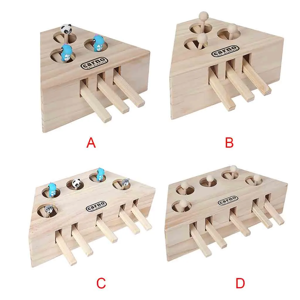 Домашние животные твердые деревянные кошки охотничьи игрушки интерактивные 3/5-holed мыши сиденья царапины товары для домашнего животного Одежда Аксессуары Горячая Распродажа# R20