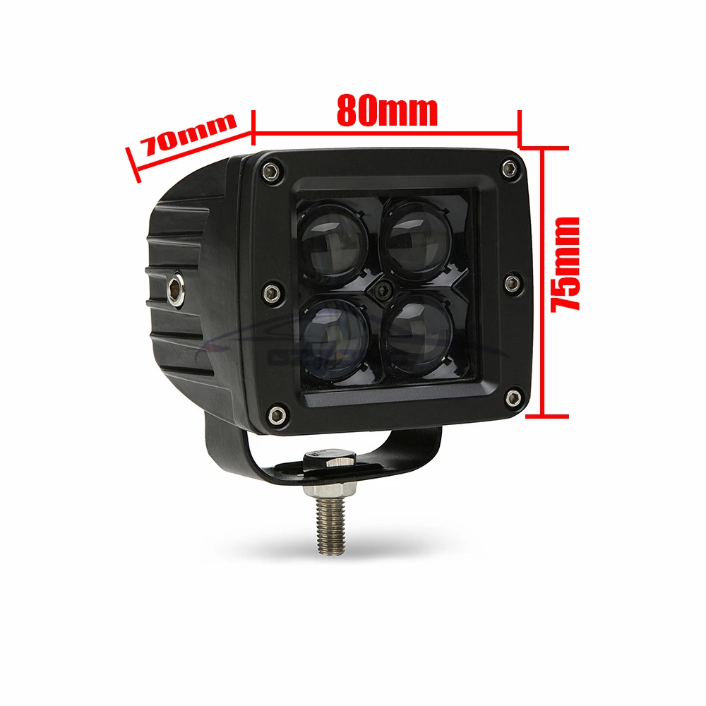 7D объектив головной светильник 12V24V 20 Вт оптический объектив светодиодный светильник для автомобиля квадратный противотуманный светильник лампа для грузовика мотоцикла 4x4 инженерные транспортные средства