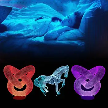 

10LED Touch LED Night Light Dock Holder 3D 3D 7 Color Changing Lamp Bases Lighting Accessories Plastic New USB Halloween Art