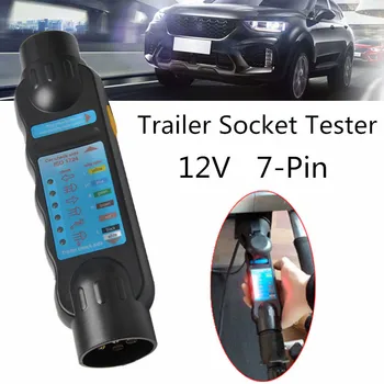 

12V 7-Pin European Truck Trailer Plug Socket Tester Wiring Circuit Light Test Tool Car Circuit Tester Lighting board Testing