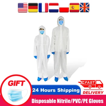 

Protective Suit Breathable Protective Coverall Hazmat Against Splash Disposable Coveralls with Hood Shoes Protective Work Suit