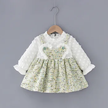 

Birthday Baby Girls Dresses Kids Clothes Flowers Appliques Plaid Party Dress Girls Wedding Baptism Princess Dresses 0-4Y