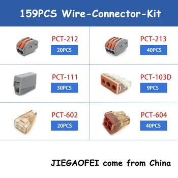 

159PCS/SET 222-412/413 773-102 cable wire connector crimp terminator Assortment Kit Wire Home Tool of insulating red yellow gray