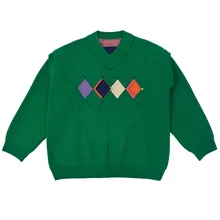 

Ader Error Sweater Hip hop Splic Patch V-Neck Sweatshirts Men Women 1:1 Best Quality Color Diamond Embroidery Knitwear Z-stitch