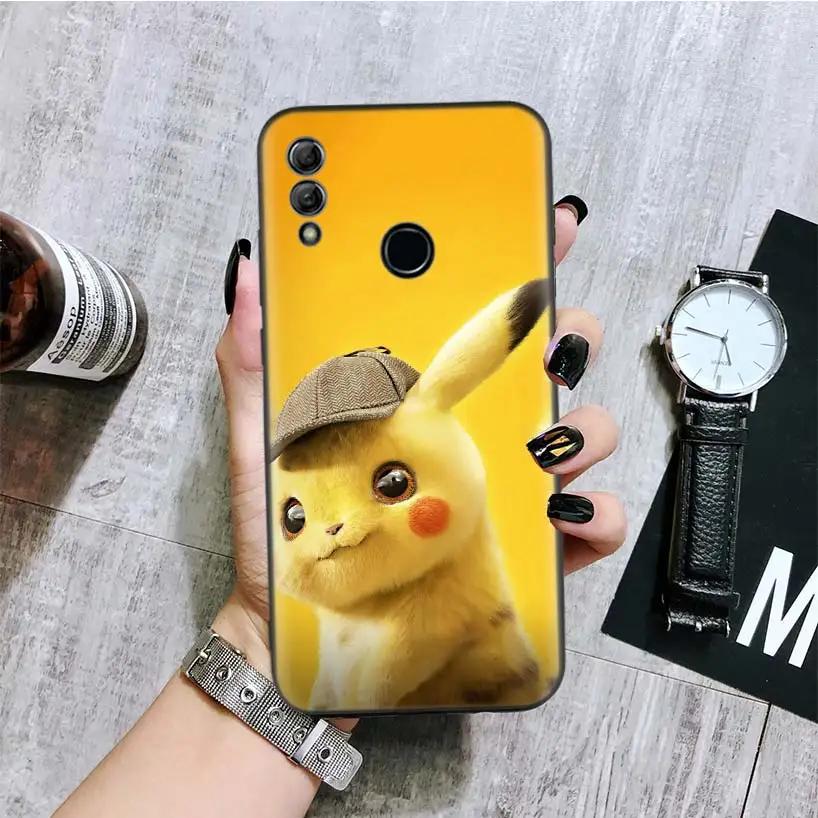 BA143-2 Пикачу фильм черная крышка чехол для телефона для huawei Y9 Y5 Y6 Y7 Honor 10 9 Lite 9X8X8 S 8A фотоаппаратов моментальной печати 7S 7A 10i 20i V20 Coque Капа - Цвет: BA143-2
