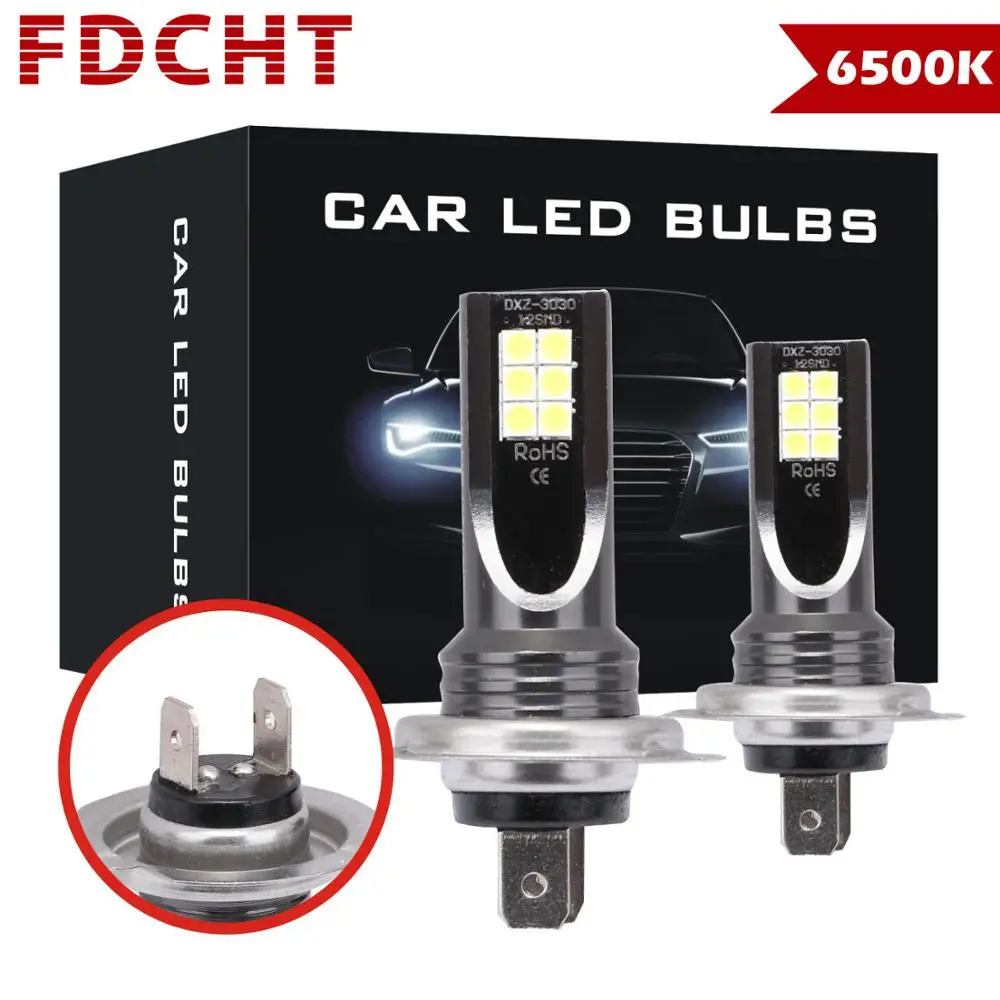 Фара для мотоцикла FDCHT 6500K h1 h11 led h4 h7 Светодиодная лампа автомобильных фар 6000k psx24w