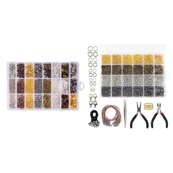 

2 Set Jewelry Making DIY Kit Jewelry Making Supplies and Necklace Repair, 1 Set 4294 Pcs & 1 Set 2580 Pcs