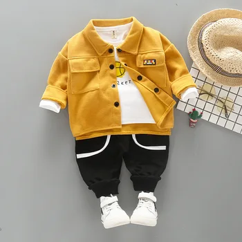 

Baby boys clothing sets spring autumn toddler casual cotton coats+tops+pants 3pcs tracksuits for bebe newborn fashion outfits