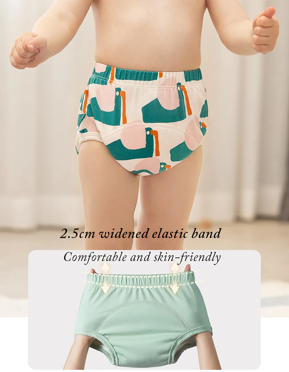 BC Babycare Reusable Cotton Baby Training Panties Breathable Waterproof Washable Cloth Diaper Nappies 7Layers Children Underwear