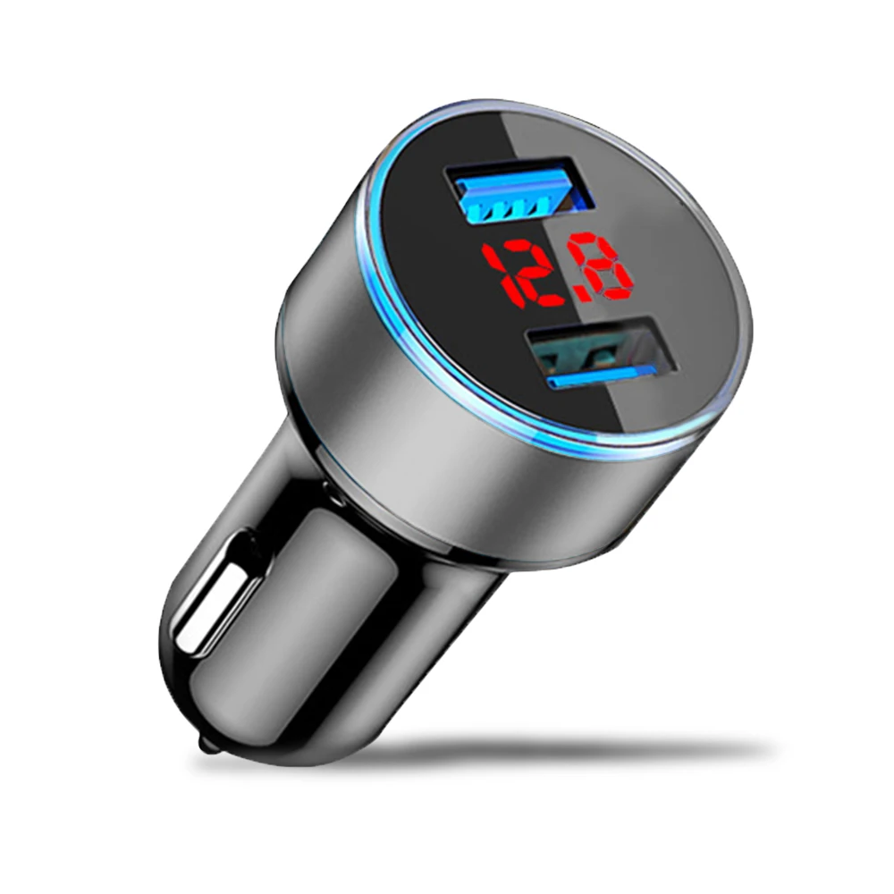 Silver Rovtop Универсальный Быстрый двойной Переходник USB для зарядки в машине светодиодный дисплей 5 в 3.1A Прикуриватель Авто Автомобильное usb-устройство для зарядки телефона Z2 - Название цвета: Silver