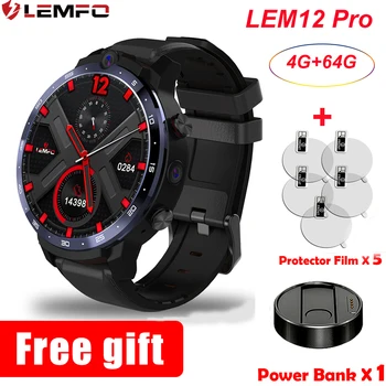 

LEMFO LEM12 Pro 4G 64G Smart Watch 4G 1.6Inch 400*400 Resolution Wireless Projection Android 10 Face ID Dual Camera LEM12pro