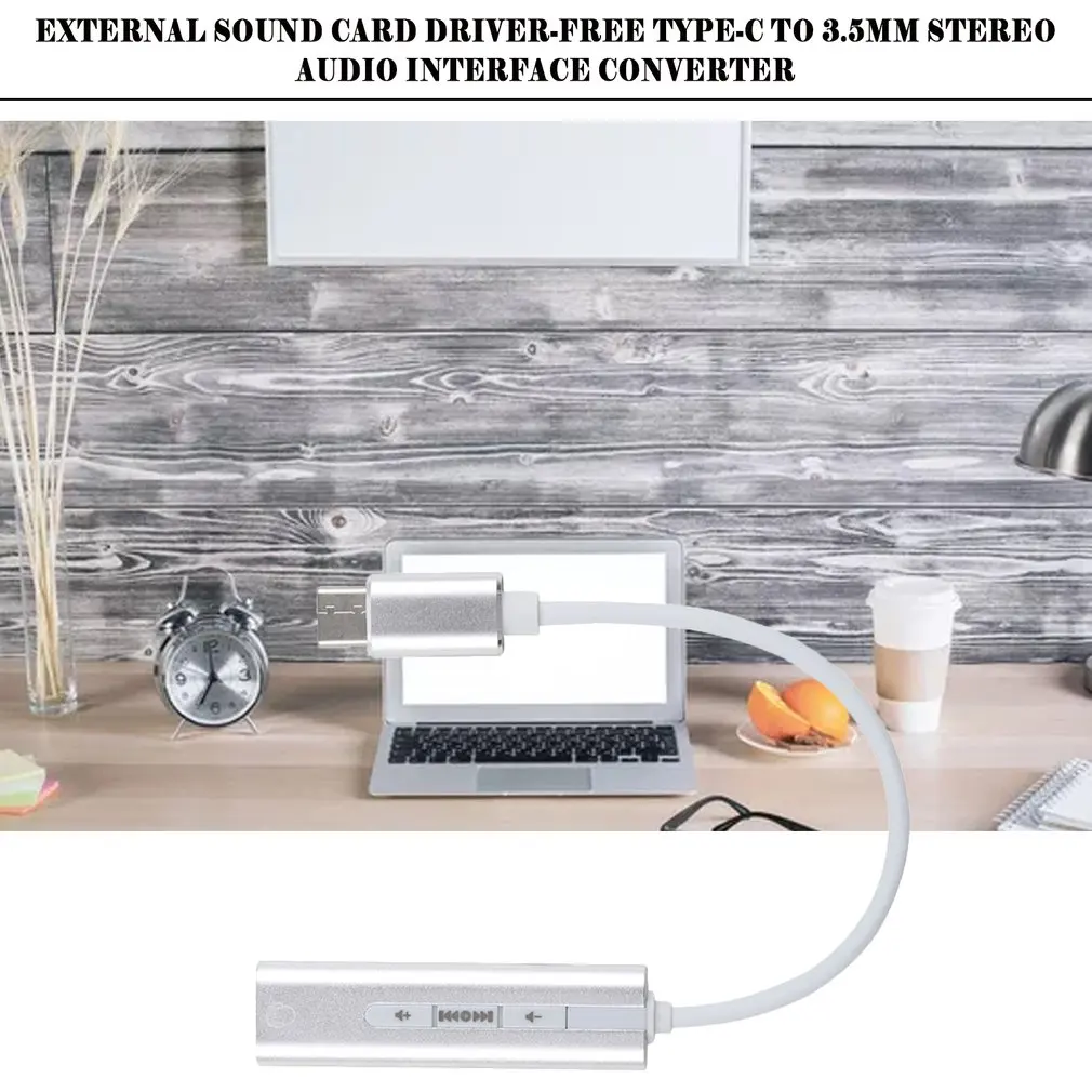 Адаптер type-C до 3,5 мм внешняя звуковая карта type-C Бесплатный привод type-C до 3,5 мм стерео аудио интерфейс конвертер Алюминиевый адаптер