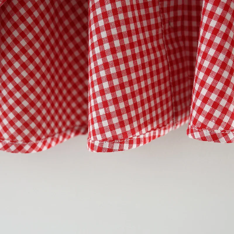 Рубашка с длинными рукавами для девочек Детская рубашка в клетку ...