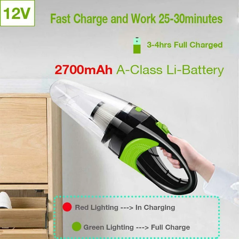 Мощный автомобильный пылесос для дома, портативный ручной пылесос 120 Вт, мини автомобильный пылесос