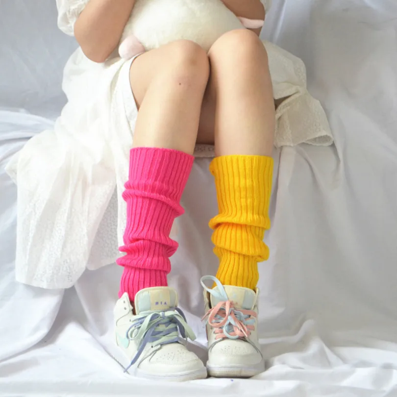 Leg Warmers Sweet Girl Leg Warmers Wool Ball Knitted Foot Cover Women Autumn Winter Leg Warmer Socks Japanese