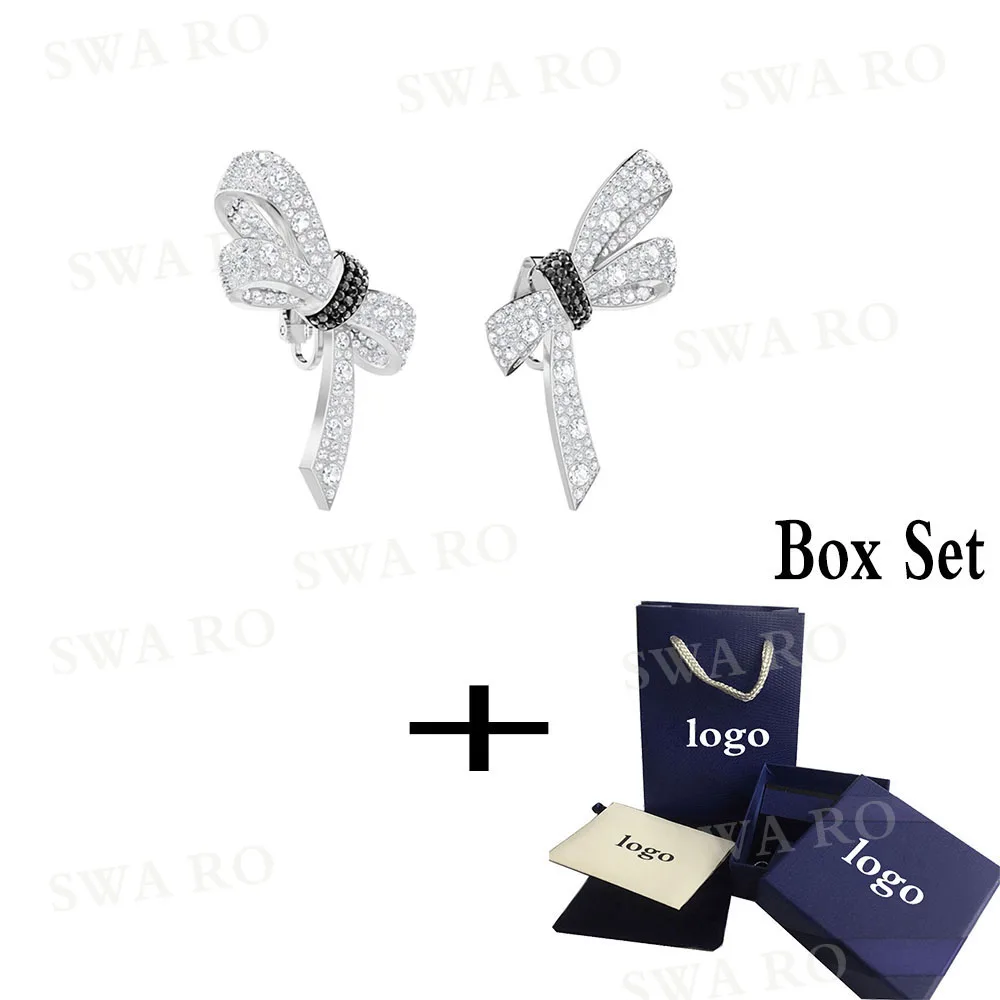 SWA новые серьги-гвоздики с бабочкой мадемуазель романтические модные ювелирные изделия с кристаллами подарки Романтические женские серьги-гвоздики