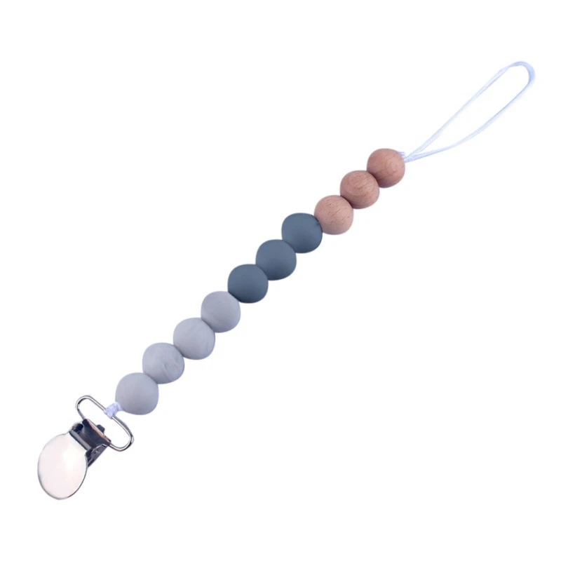 BPA Childs Holder мультяшный силиконовый держатель для пустышек милый рисунок коала деревянные детские клипсы для пустышек цепочка подарок - Цвет: H