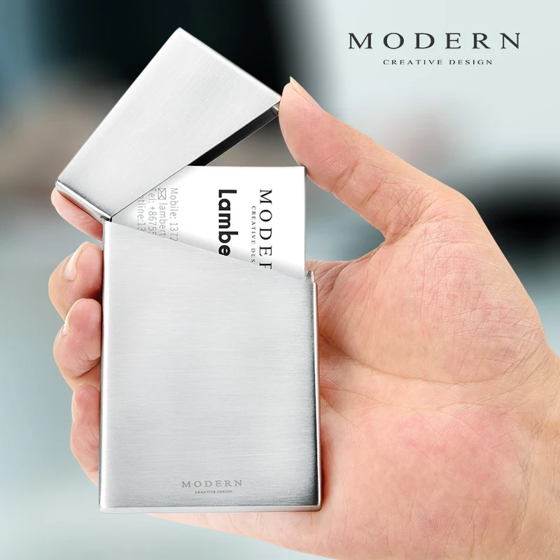 

Modern - Brand Stainless Steel Card Holder Minimalism Card Organizer Business and Credit Card Case