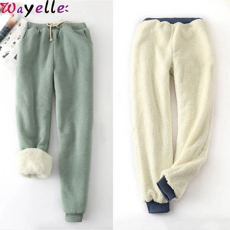 

Winter Thicken Warm Harem Pants Women 2019 Causal Trousers Women Warm Thick Lambskin Cashmere Pants Women Loose Pants