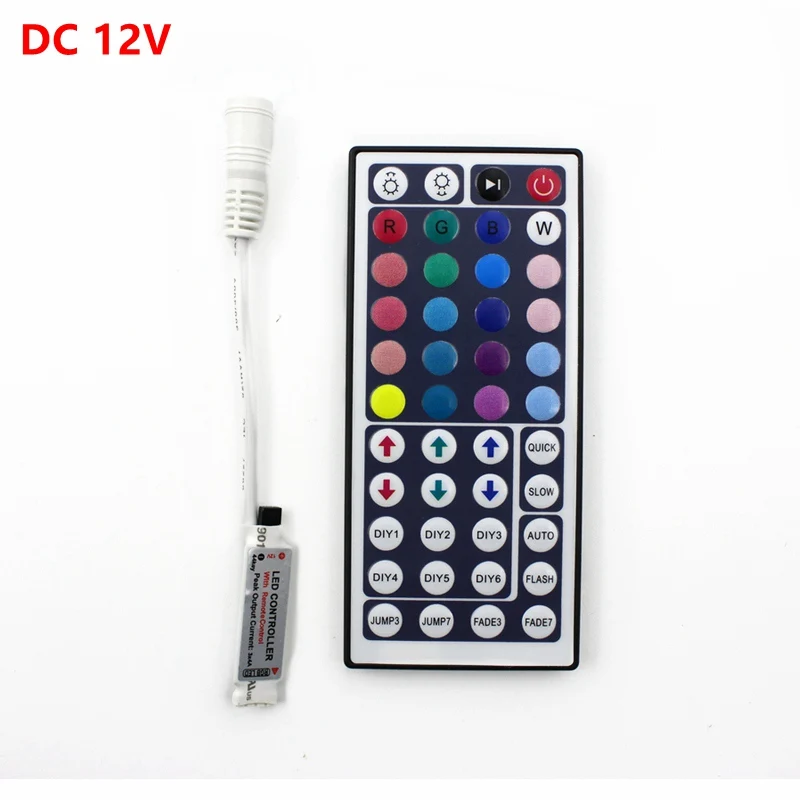 IR Mini 44 Keys DC 12V 12A 3 ключа Мини светодиодный RGB контроллер Диммер драйвер для RGB 5050/3528/2835/5730/5630/3014 SMD Светодиодные ленты света - Цвет: IR Mini 44 Keys