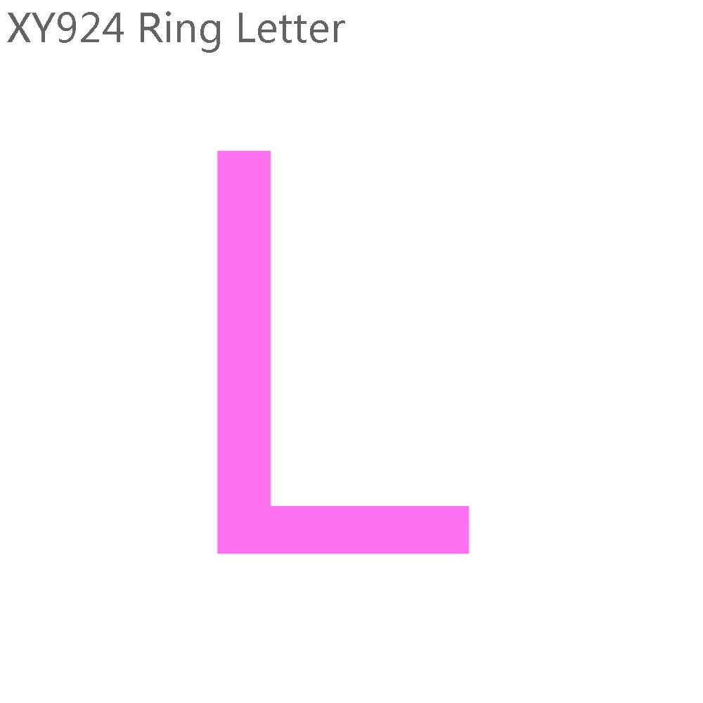 Letter L Trusta 925 Твердые ювелирные изделия из настоящего стерлингового серебра 26 букв A-Z коктейльное кольцо Размер 5 6 7 девочек Дети Рождественский подарок XY924 - Цвет основного камня: Letter L