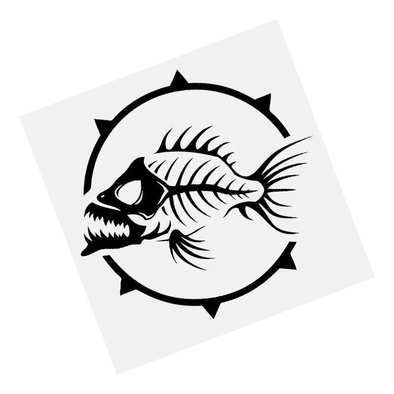 

S61295 # Fish (Skeleton) Black Transparent Car Sticker Vinyl Decal Waterproof Decors for Motorcycle Bumper Laptop