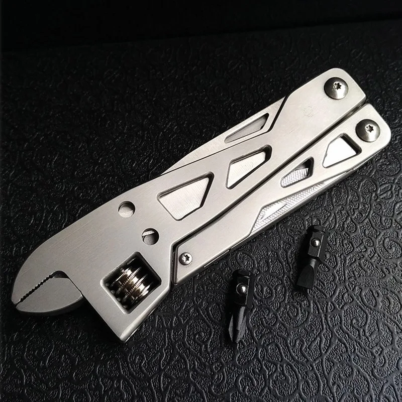 

Multifunctional Wrench New Stainless Steel Monkey Wrench Clamp Multi-functional dao qian Folding Combination Maintenance Tool Cl