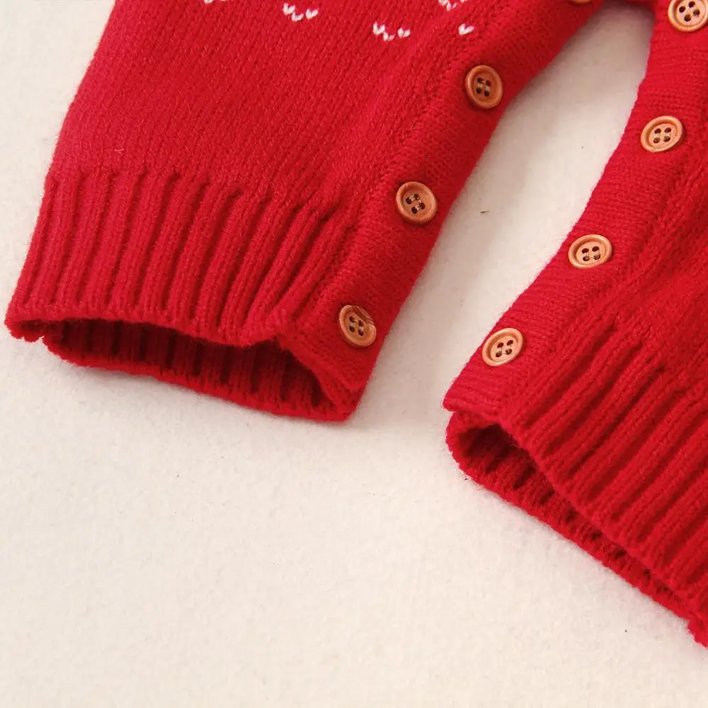 Baby Rompers Christmas Pajamas Winter Knitted Newborn Boys Girls Jumpsuits Long Sleeve Infant Kids Overall 0-2Y Children Clothes