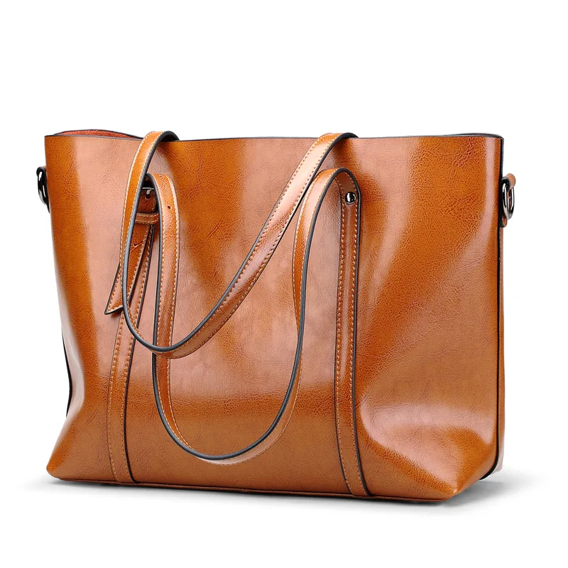 

WOMEN'S Bag Genuine Leather Large-Volume Europe And America Shopping Tote Bag Practical Mom One-Shoulder Handbag Hot Selling