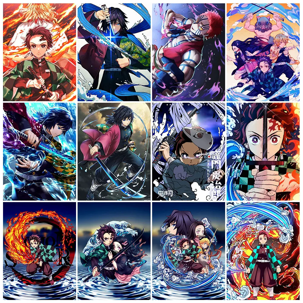 5D DIY Japanese Anime Diamond Painting Demon Slayer Diamond Embroidery  Mosaic Picture Art Cross Stitch Kit Home Decor cuadros