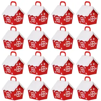 

25pcs Christmas Red Little House Candy Box Lovely Container Xmas Gift Boxes for Party Festival (Christmas Red Little House)