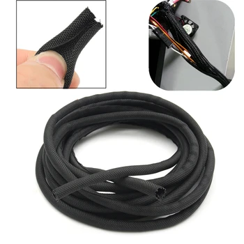 

3M 5mm Black Wrap Braided Cable Sleeve General Wire Pipe Hose Indoor Wiring Protection Flexible Nylon Sleeve