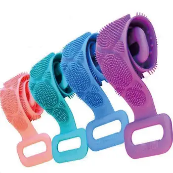 

Double-sided strong silicone rubbing towel Scrub Bath Brush Back Rubs Artifact Strip Supplies artifact silicone pull bath towel