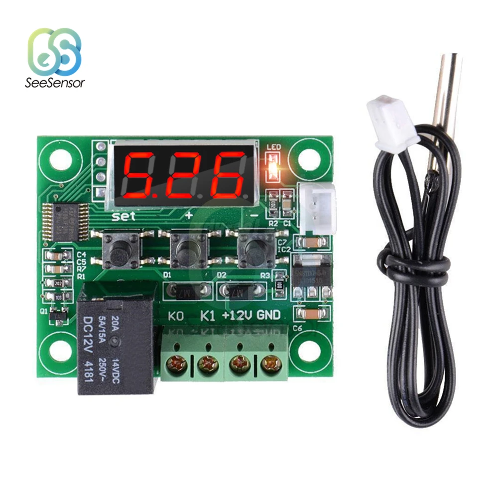 12V W1209-50-110° White Digital Thermostat Temperature Control Sensor Cable 12V W1209-50-110° White Digital Thermostat Temperature Control Sensor Cable