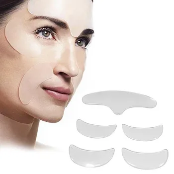 

5PCS Silicone Anti Wrinkle Stickers Patch Eye Chin Forehead Skin Care Pads Silicone Reusable Face Overnight Invisible Patches