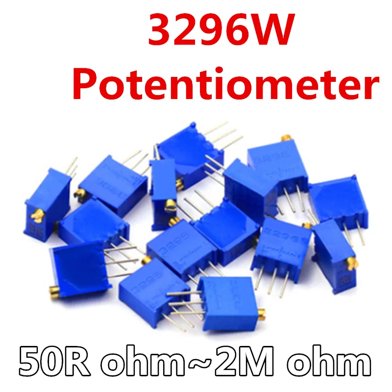 Precision Trimmer 3296W Potentiometer 100R 2K Ohm Values Variable Trim Pot